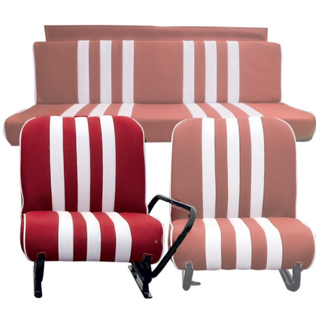 SIÈGE NEUF AVANT DROIT MÉHARI SKAÏ ROUGE RAYE BLANC