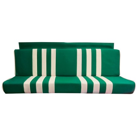 SIÈGE ARRIÈRE MÉHARI SKAÏ VERT RAYE BLANC