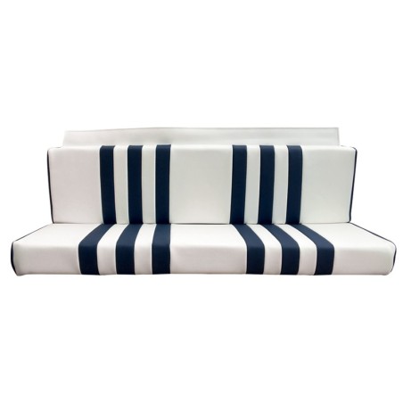 SIÈGE ARRIÈRE MÉHARI SKAÏ BLANC RAYE BLEU