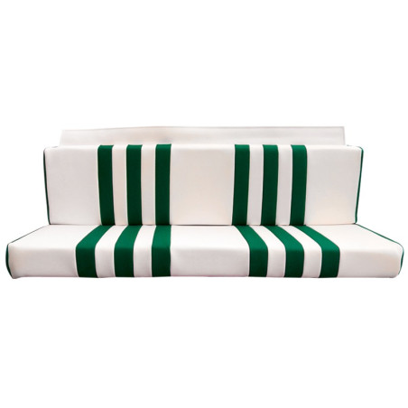 GARNITURE SIÈGE ARRIÈRE MÉHARI SKAÏ BLANC RAYE VERT