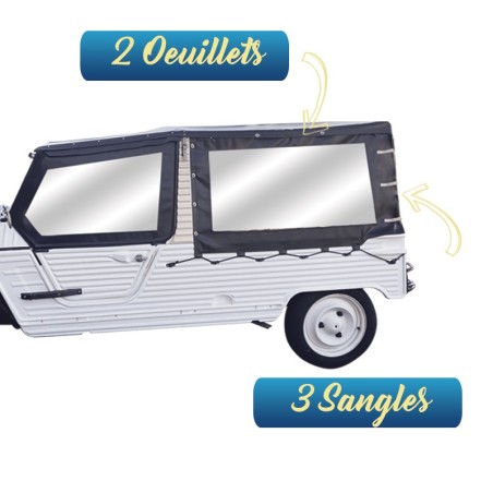 ENSEMBLE COMPLET BACHE 3 SANGLES TRADITIONNEL NM NOIRE+HOUSSE + ELASTIQUE