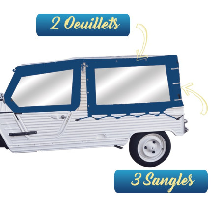 ENSEMBLE COMPLET BACHE 3 SANGLES TRADITIONNEL NM BLEU MARINE+HOUSSE + ELASTIQUE