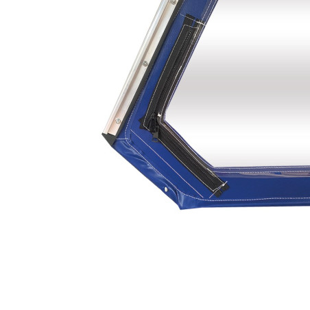 HAUT DE PORTE MÉHARI DROIT AVEC FERMETURE ÉCLAIR BLEU