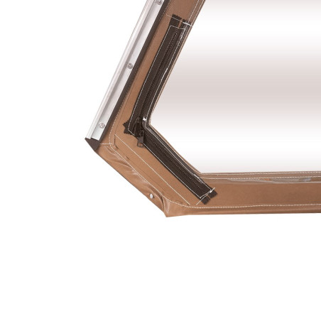 HAUT DE PORTE MÉHARI DROIT AVEC FERMETURE ÉCLAIR MARRON