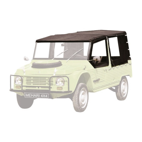 ENSEMBLE COMPLET BACHE  MEHARI 4X4 NOIRE AVEC DÉCOUPE RÉSERVOIR