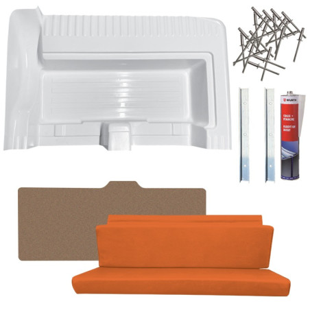 Adaptateur 4 places complet avec siège NOIR et planche en hydrofuge + butées mehari mehari 4x4