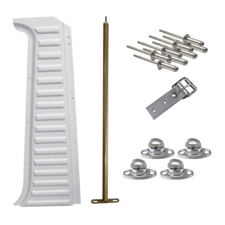 MONTANT GAUCHE COMPLET MEHARI BLANC