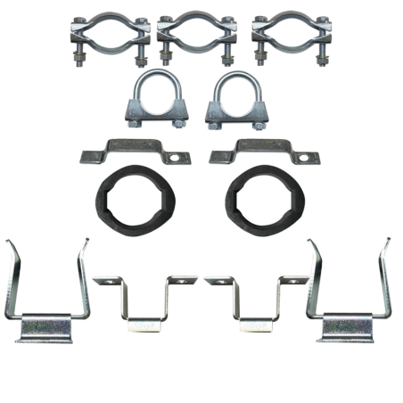 KIT COMPLET FIXATION ÉCHAPPEMENT MÉHARI - ACADIANE - AK 400 SORTIE COURTE