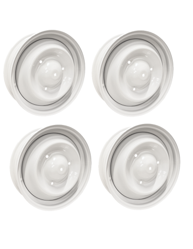 LOT DE 4 JANTES BLANCHE MÉHARI - 2CV - DYANE -...