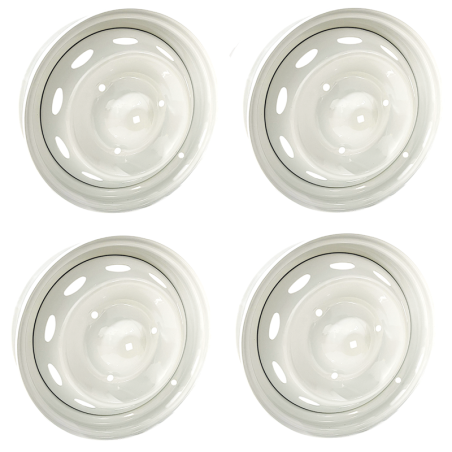  LOT DE 4 JANTES MODELE AZUR MÉHARI - 2CV - DYANE - ACADIANE - AMI 6