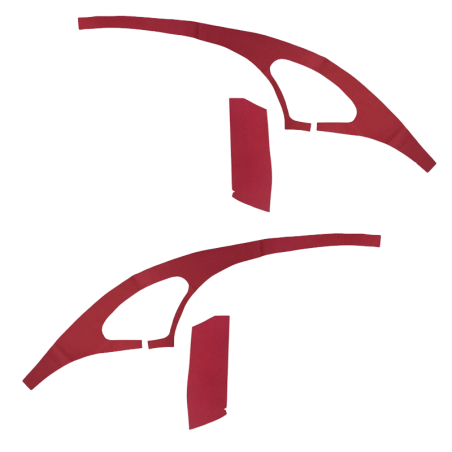 KIT  DE 4 FEUTRINES BORDEAUX AVANT ET ARRIERE COMPLETE 2CV6