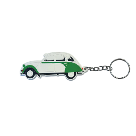 PORTE CLE 2CV DOLLY VERTE ET BLANCHE