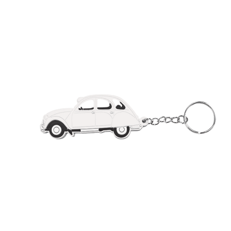 PORTE CLE 2CV BLANC