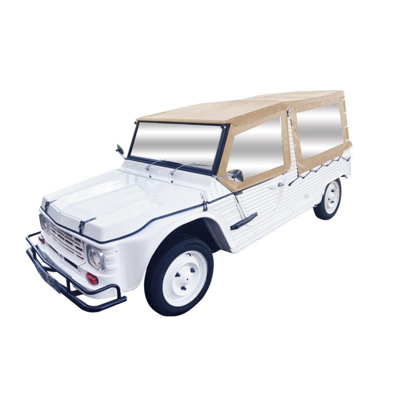 ENSEMBLE COMPLET BACHE TOILE PVC TRADITIONNEL POUR MEHARI