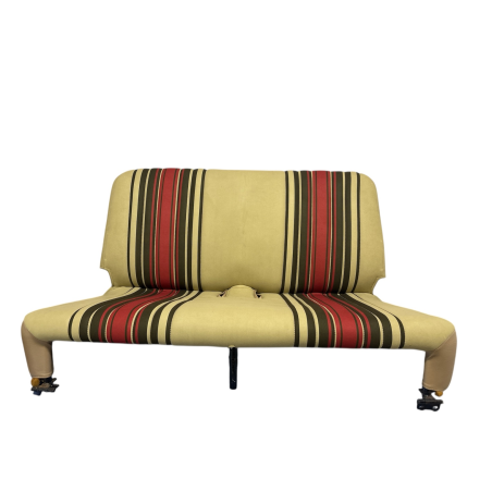 GARNITURE DE BANQUETTE ARRIERE POUR DYANE RABATTABLE TISSU BEIGE RAYE ROUGE