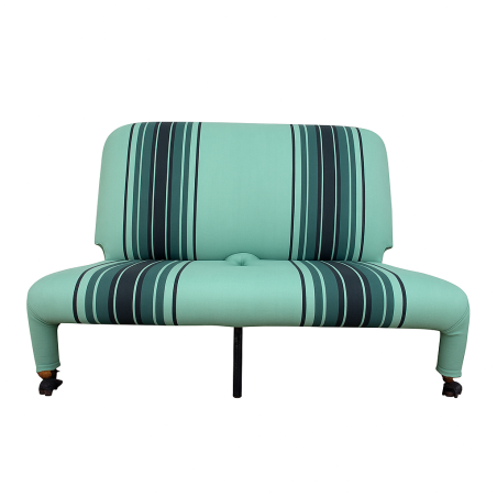 GARNITURE DE BANQUETTE ARRIERE POUR DYANE RABATTABLE TISSU BEIGE RAYE ROUGE