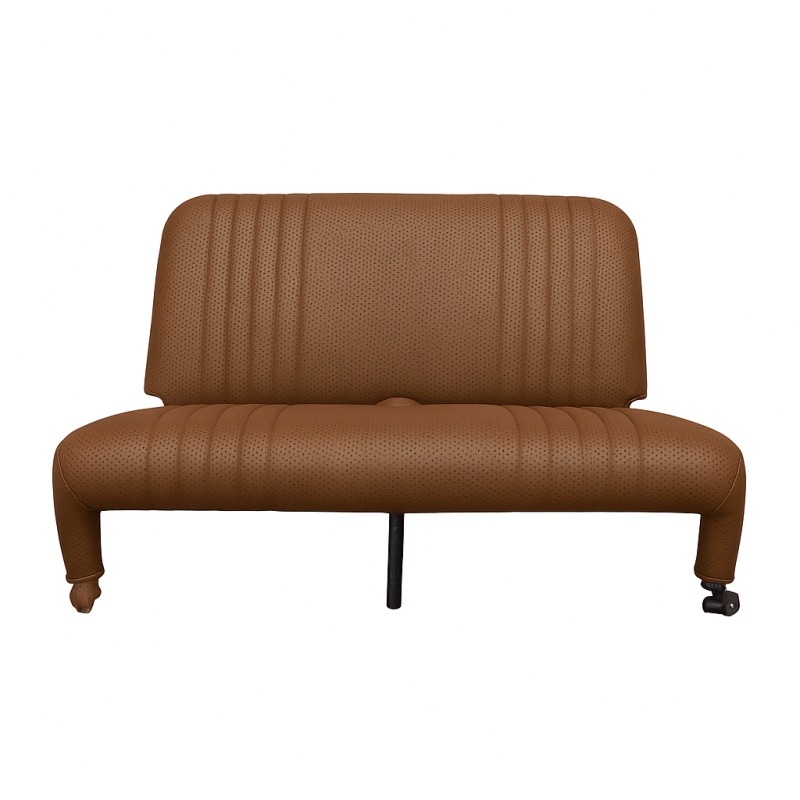 GARNITURE DE BANQUETTE ARRIERE POUR DYANE RABATTABLE TISSU BEIGE RAYE ROUGE