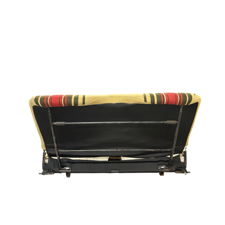 GARNITURE DE BANQUETTE ARRIERE POUR DYANE RABATTABLE TISSU BEIGE RAYE ROUGE