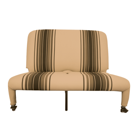 GARNITURE DE BANQUETTE ARRIERE POUR DYANE RABATTABLE TISSU BEIGE RAYE ROUGE