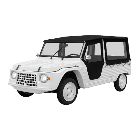 JEU DE BACHE  AVEC PORTE ENTOILEE POUR MEHARI PARE BRISE ALUMINIUM