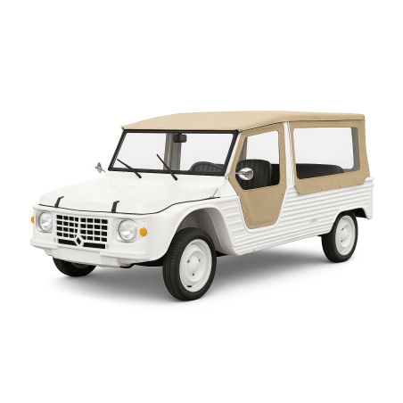 JEU DE BACHE  AVEC PORTE ENTOILEE POUR MEHARI PARE BRISE ALUMINIUM