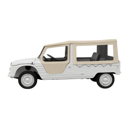 JEU DE BACHE  AVEC PORTE ENTOILEE POUR MEHARI PARE BRISE ALUMINIUM
