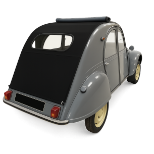 CAPOTE 2CV LONGUE PETITE VITRE TOILE PLASTIFIE GRIS...