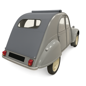 CAPOTE 2CV LONGUE GRIS  COTON PETITE VITRE