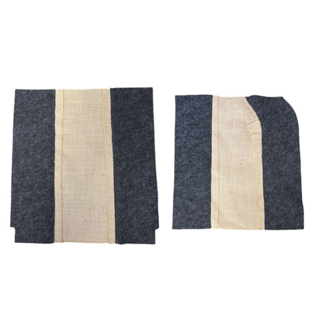 ENSEMBLE DE 4 FONDS DE BANQUETTE AVANT AZAM TOILE DE JUTE AVEC RETOUR FEUTRINE