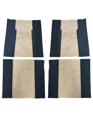 ENSEMBLE DE 4 FONDS DE BANQUETTEARRIÈRE AZAM TOILE DE JUTE AVEC RETOUR FEUTRINE