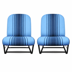 KIT GARNITURES 2CV 2 SIEGES AVANT SYM. TISSU ORIGINE BLEU...