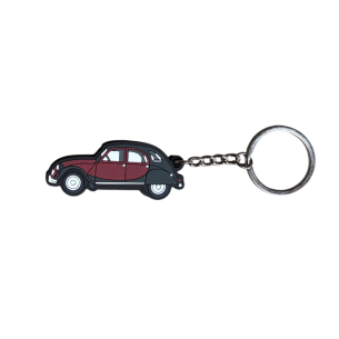 PORTE CLE 2CV CHARLESTON BORDEAUX ET NOIR