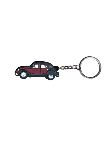 PORTE CLE 2CV CHARLESTON BORDEAUX ET NOIR